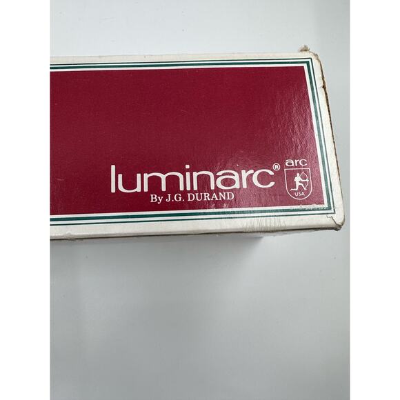 Luminarc Set of 4 Gobelets Glasses With Christmas Trees White Dot Red Stripes - Picture 5 of 5